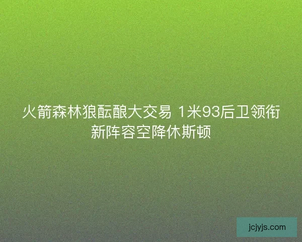 火箭森林狼酝酿大交易 1米93后卫领衔新阵容空降休斯顿