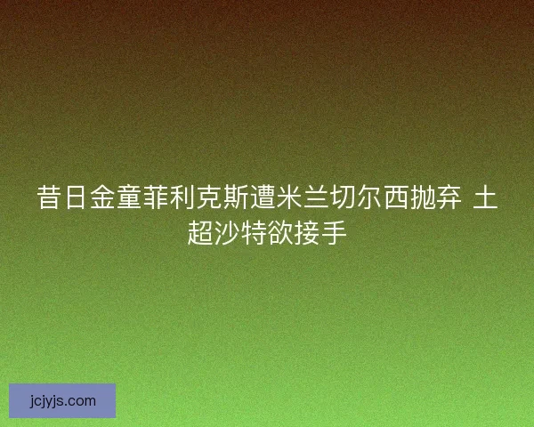 昔日金童菲利克斯遭米兰切尔西抛弃 土超沙特欲接手 昔日金童菲利克斯遭米兰切尔西抛弃 土超沙特欲接手