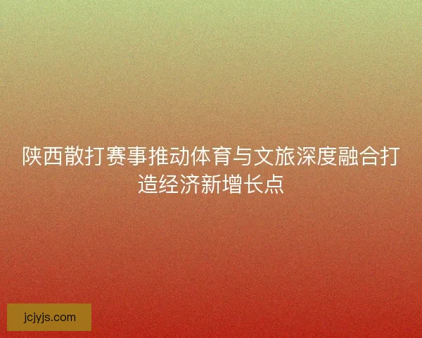 陕西散打赛事推动体育与文旅深度融合打造经济新增长点 陕西散打赛事推动体育与文旅深度融合打造经济新增长点