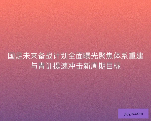 国足未来备战计划全面曝光聚焦体系重建与青训提速冲击新周期目标